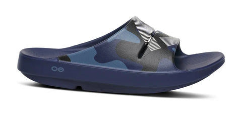FJ X OOFOS Men's OOahh Sport Slide Sandal - Navy Camo